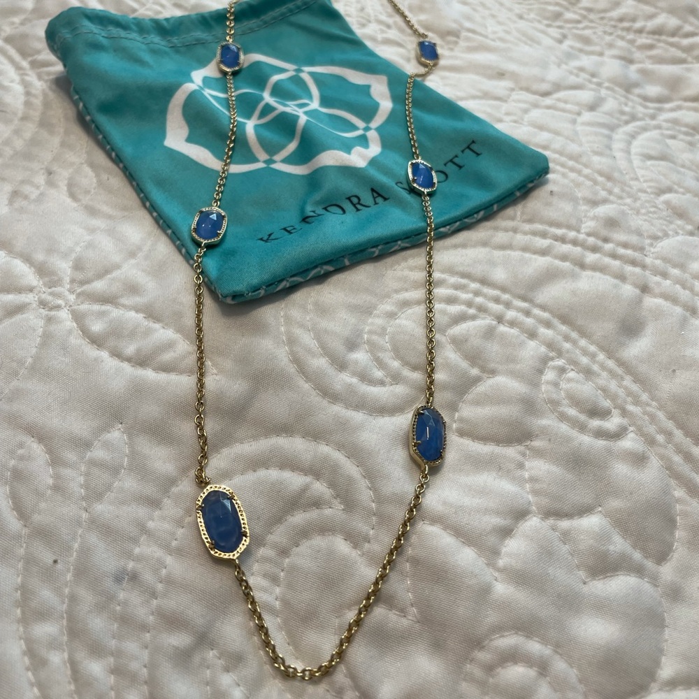 Kendra Scott Kelsie Necklace in gold and periwinkle